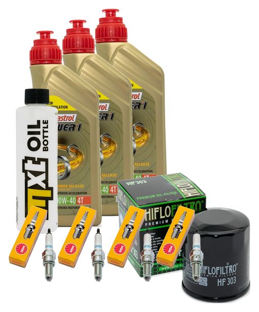 Beispielbild – Inspektionspaket 4L 10W-40 + Ölfilter + 4x Zündkerze für Yamaha YZF-R1 1000 ccm Bj. 2009 - 2016 – Produktbild 