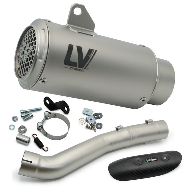 Endschalldämpfer LeoVince LV CORSA S RACING Titanium, Edelstahl Kappe & Carbon Hitzeschild für Aprilia RSV4 1000 RR / Tuono V4 / Factory Bj. 2019 - 2020 E4 / RSV4 1100 / Tuono V4 / Factory Bj. 2021 - 2024 E5 / Bj. 2025 - 2026 E5+