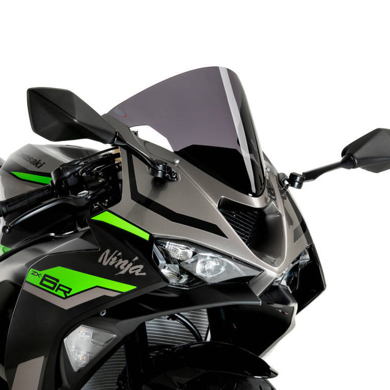 Windschild Puig R-Racer-Scheibe 338 x 345 mm mit ABE für Kawasaki ZX-6R Ninja Bj. 2024 - 2026 – Beispielbild – Farbvariante kann abweichen