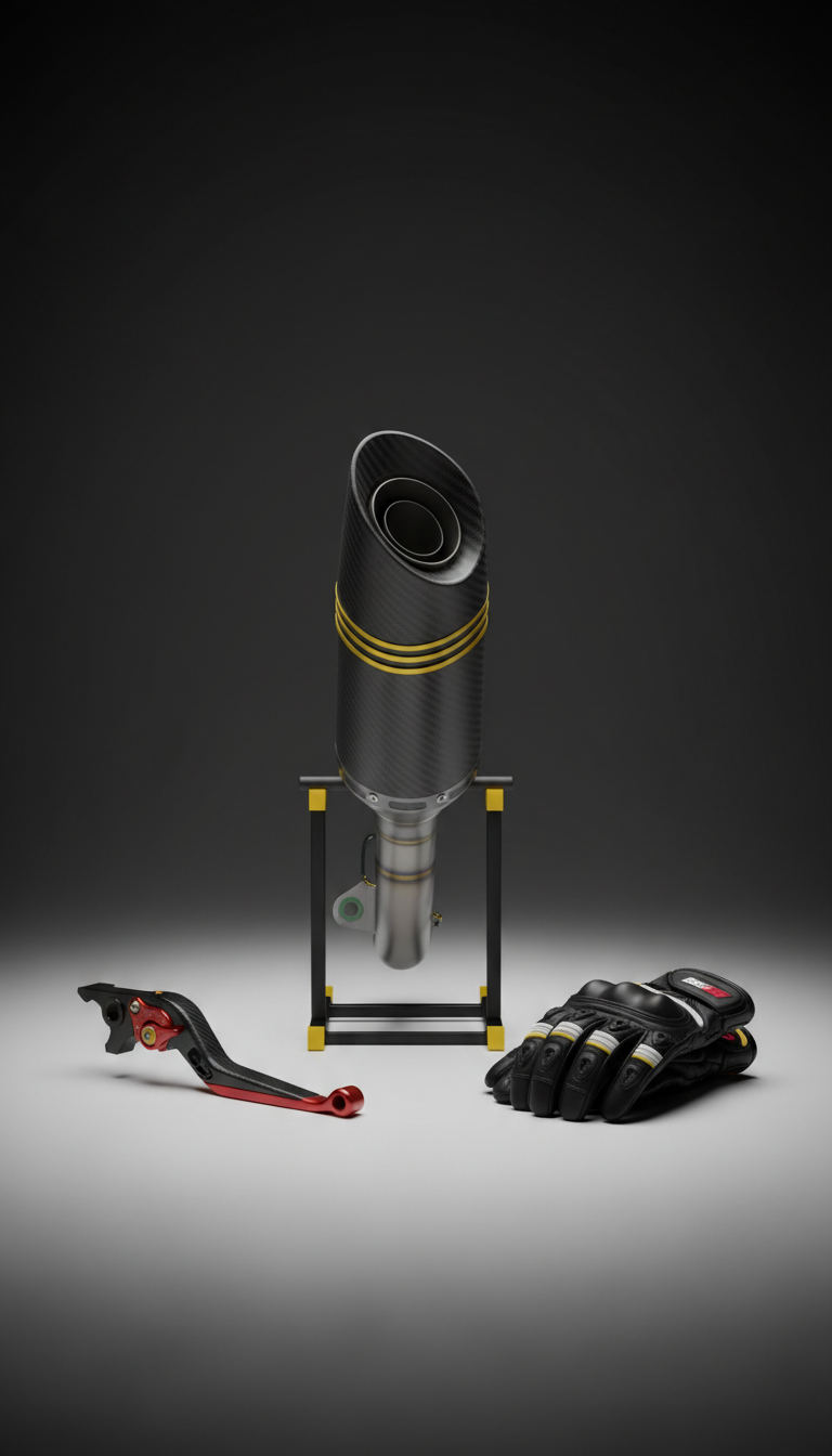 Carbon-Racing Auspuffanlage mit Faserstruktur