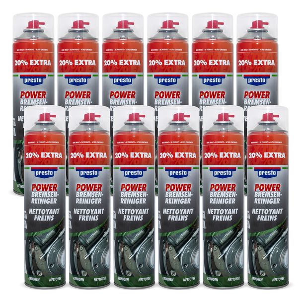 12 Dosen Power Bremsenreiniger Spray 307287 Presto, 600ml