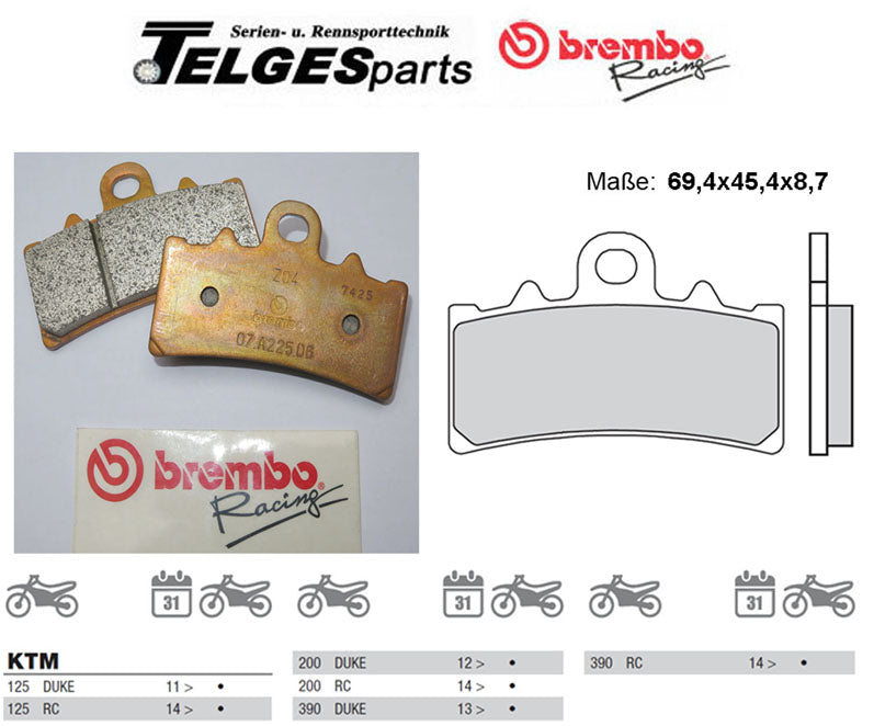 Brembo Pure Racing-Brake Pads Z04, M079Z04