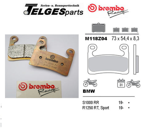 Brembo Pure Racing-Brake Pads Z04, M118Z04