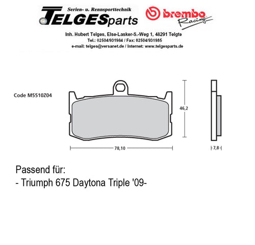 Brembo Pure Racing-Brake Pads Z04, M5510Z04