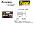 Vesrah Racing-Bremsbeläge RJLXX VD-192RJLXX