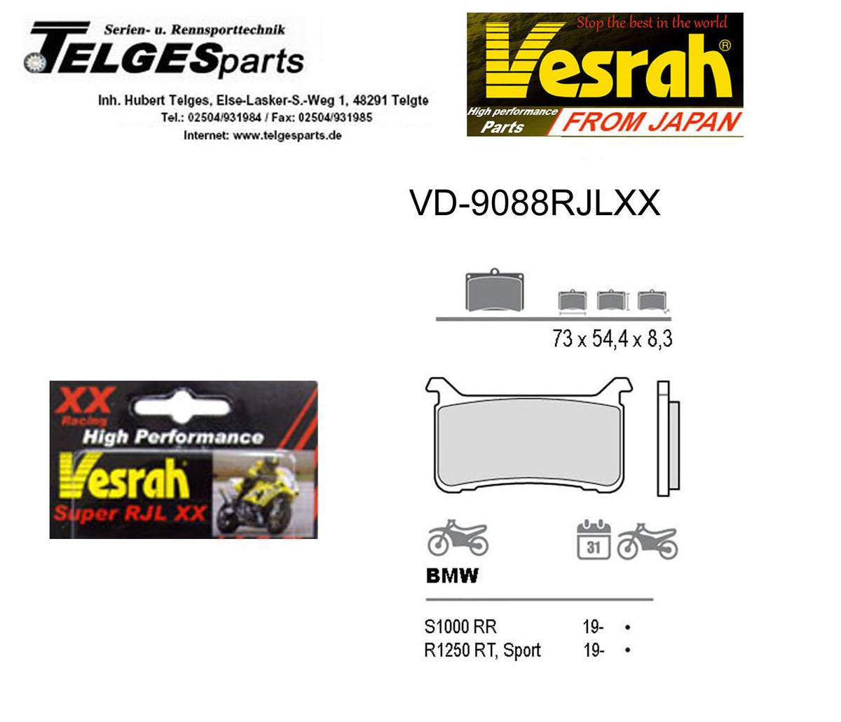 Vesrah Racing-Bremsbeläge RJLXX VD-9088RJLXX