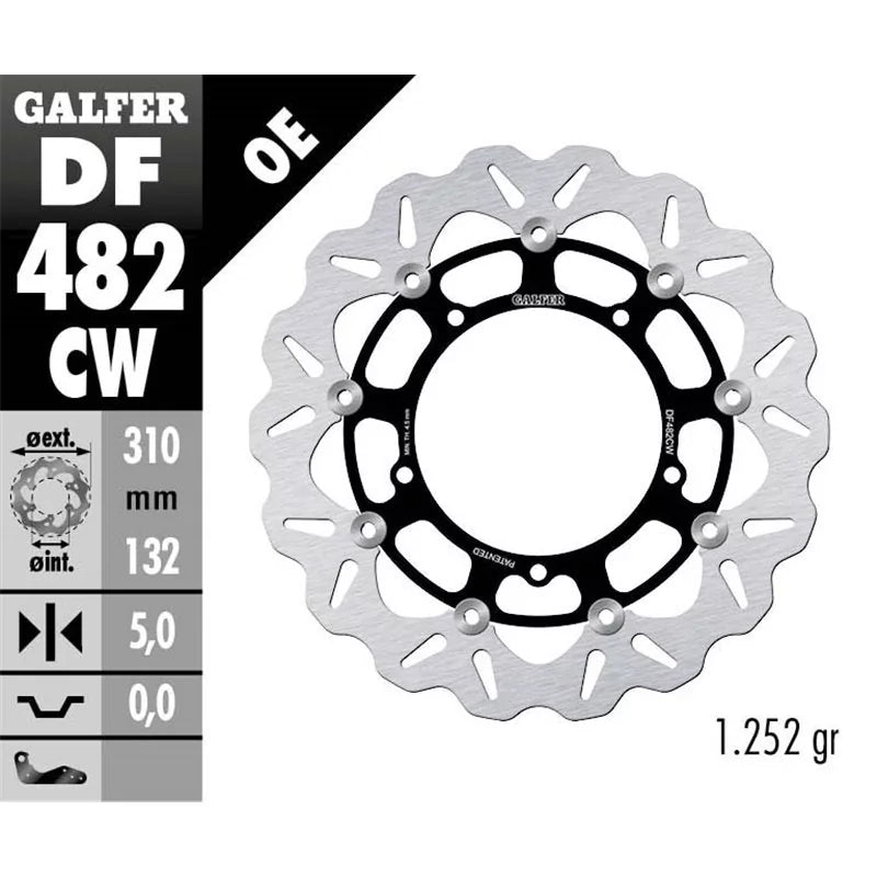 Bremsscheibe Set Galfer 2x DF482CW WAVE® Complete mit ECE R90 Zulassung, schwimmend vorne 310x5mm für Yamaha FZ 8 N NA FZ8 Fa