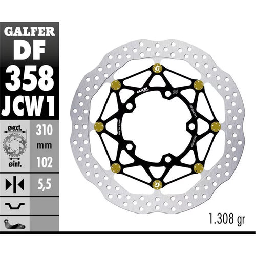 Bremsscheibe Galfer DF358JCW1G03 WAVE® FLOATECH RACING schwimmend vorne 310x5,5mm (2 benötigt) für Suzuki GSX-R 600 - 1000 cc