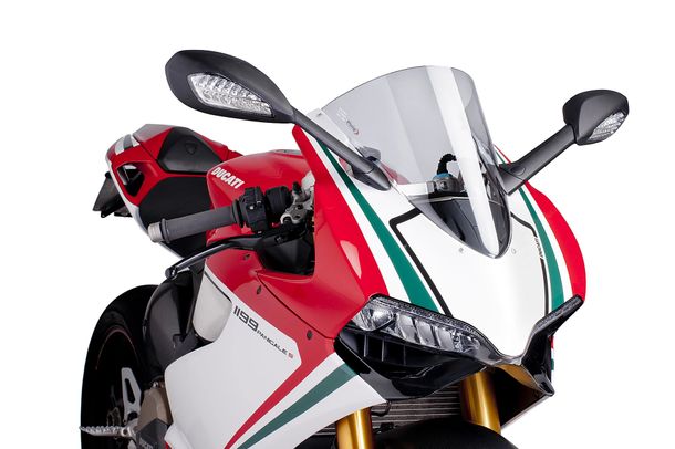 Windschild Puig R-Racer-Scheibe mit ABE für Ducati 1199 Panigale S, 1199 Panigale, Panigale 1199 S Tricolore Bj. 2012 - 2017 – Beispielbild, Farbe kann abweichen